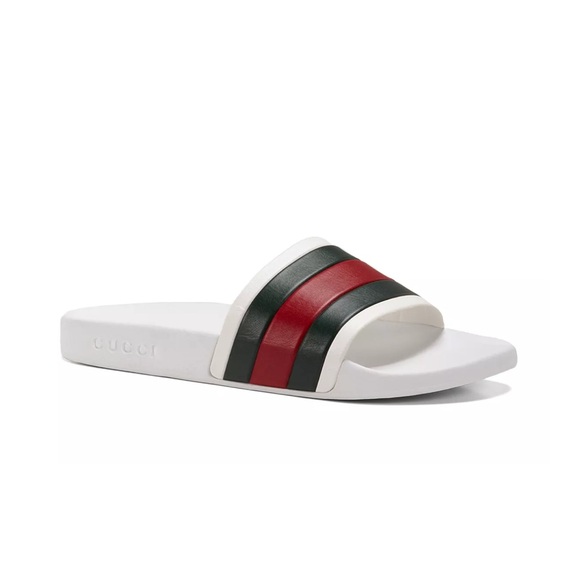 NWT Gucci Men's Signature Stripe Slide Sandals Size 10 - Picture 1 of 4
